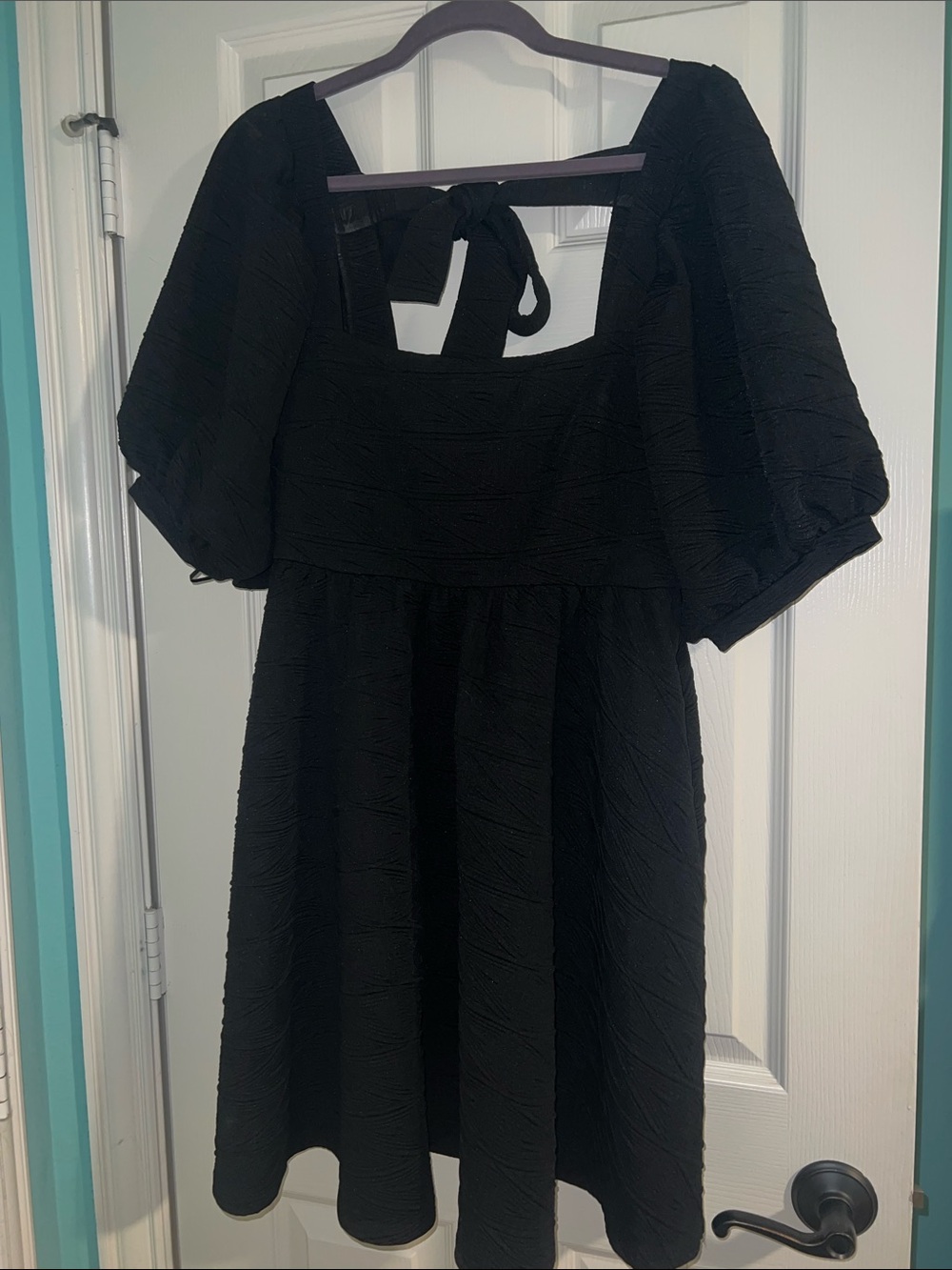Free People Black Mini Dress with Tie Back